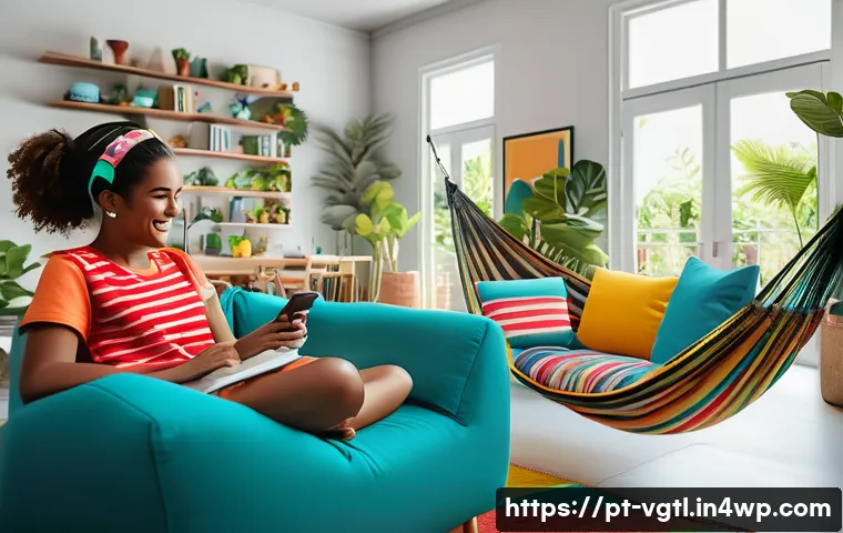 증강 현실 기술의 응용 분야 분석 - A vibrant augmented reality gaming scene inside a modern Brazilian living room, featuring a young ad...