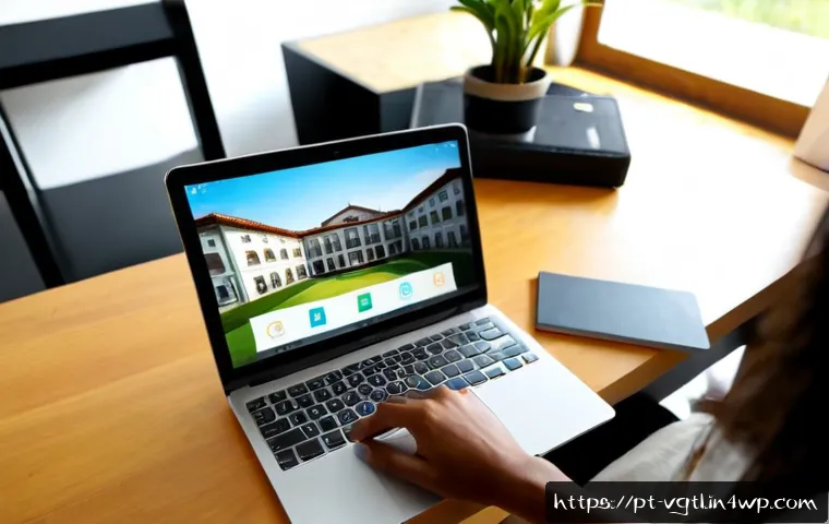 Home 17 증강 현실 콘텐츠 제작 방법 - Photorealistic over-the-shoulder view of a Brazilian Portuguese-speaking content creator building an...